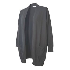 Grace Karin Women's Long Open Front‎ Cardigan Black -plus size